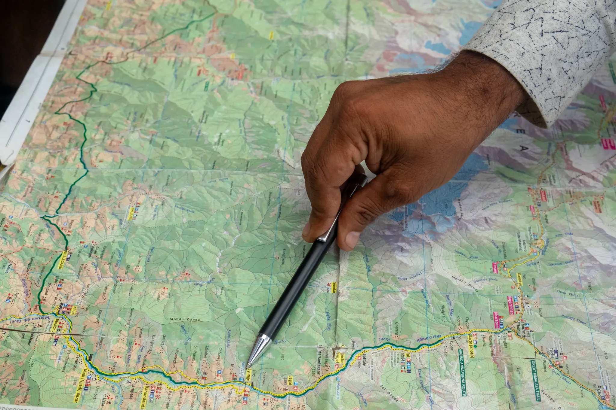 Route planning with physical maps